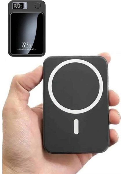 Techmrt Magsafe Hızlı Şarj 10.000 Mah Wireless Şarj Powerbank Android ve Ios Uyumlu