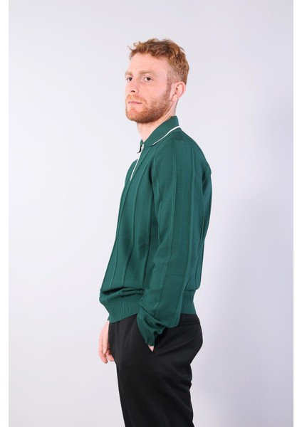 3005 Yaka Fermaurlı Çizgili Gömlek Yaka Kazak fiyatları