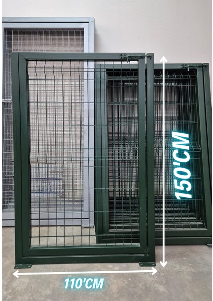 Yeşil Tel Çit Kapı - Panel Çit Tel Kapısı - Kanatlı Kapı (- 150 cm Yükseklik x 110 cm Eni -)