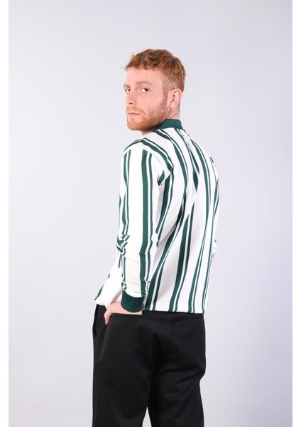 3006 Dik Desen Gömlek Yaka Fermuarlı Kazak modelleri