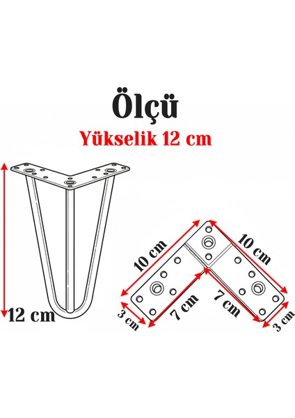 Martı 12 cm Siyah Metal 4'lü Set Mobilya Ayağı Üçgen Modern Tasarım Koltuk Sehpa Masa Tv Ünitesi modelleri