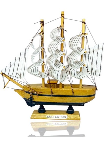 Orta Boy Dekoratif Ahşap Gemi Model5