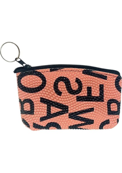 Bozuk Para Cüzdanı Anahtarlık Yazılı Desenli Ten Rengi