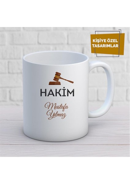 Kişiye Özel Isim Yazılabilir Hakim Kupa Bardak