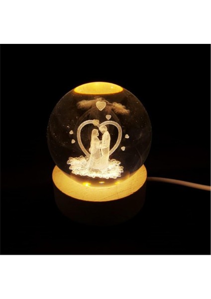 Sevgili Kalp Temalı Dekoratif Işıklı Küre