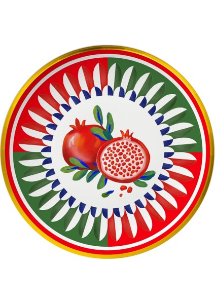 Dolce Vita Nar Desenli Servis Tabağı 16 cm