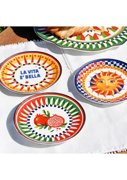Dolce Vita Nar Desenli Servis Tabağı 16 cm fiyatları