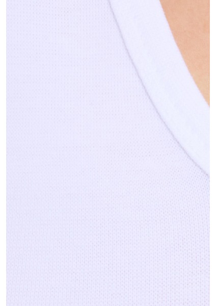 Kadın Slim Fit Dar Kesim V Yaka Sıfır Kol Pamuklu Ribanalı Beyaz Bluz indirimleri