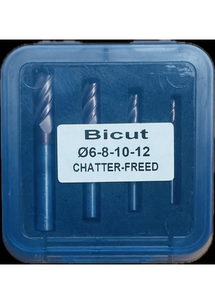 Parmak Freze Karbür Çap 6-8-10-12MM (4'lü Set)