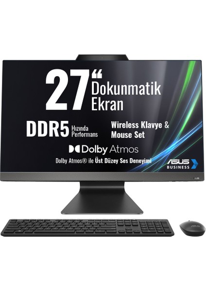 M3702WFAT-BPF0050 AMD Ryzen 5 7520U 16GB RAM 512GB SSD 27 inç FHD Dokunmatik All in One PC