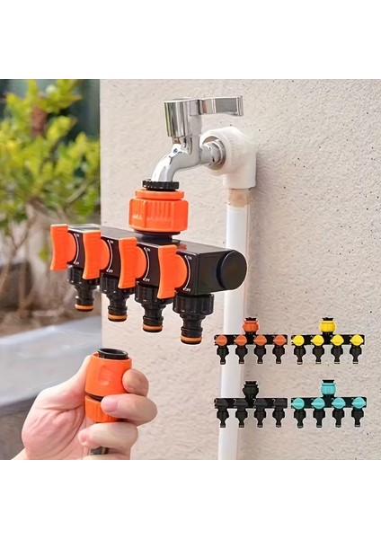 1 Adet 4 Yollu Musluk Bağlantısı Anahtarlı, Bahçe Hortumu Ayırıcı Dağıtıcı Musluk Hortum Bağlantısı, Dış Mekan Sulama Sistemleri için 4 Ayrı Açma-Kapama Anahtarlı Su Dağıtıcı fiyatları