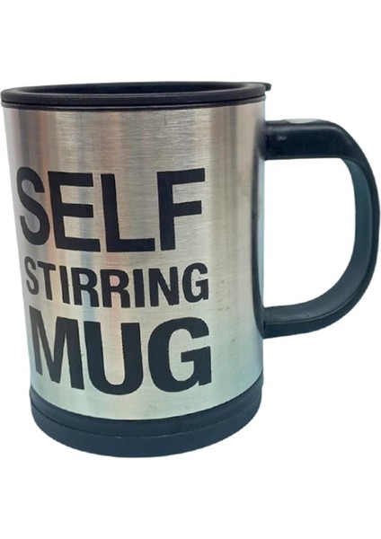Kendi Karıştıran Mikser Bardak Self Stırrıng Mug Siyah Renk