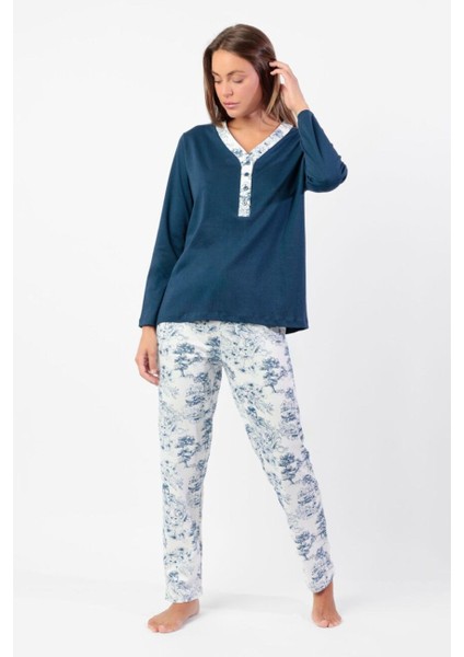 63609 Lacivert Pijama Takımı