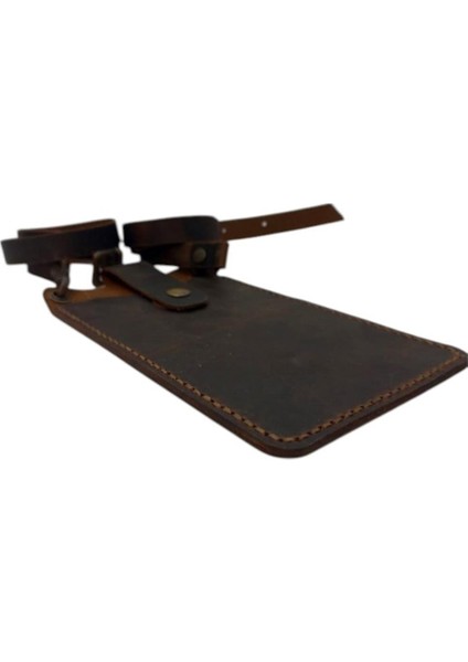 El Yapımı Hakiki Crazy Deri Telefonluk Kahverengi fiyatları