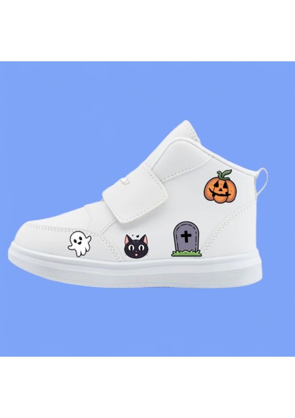 Bal Kabağı Kedicik Casper Baskılı Beyaz Çocuk Bot