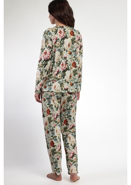 63598 Yeşil Çiçek Desenli Pijama Takımı fırsatları