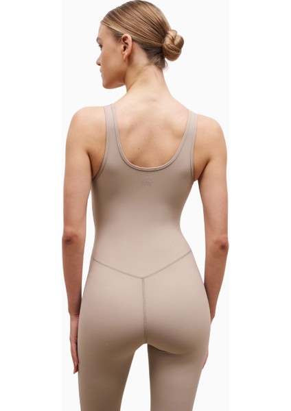 Base Sculpting Tank Unitard Şekillendirici Tek Parça Atletik Kadın Tulum