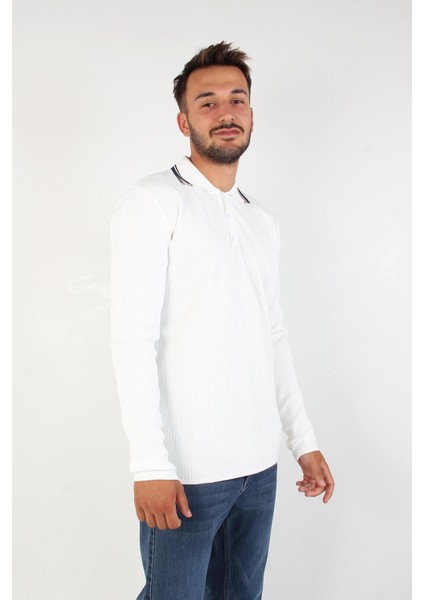 3001 Ince Çizgili Yakası Çizgili Kazak fiyatları