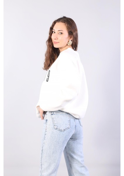 10417 New York 1979 Ayı Baskılı O Yaka Sweat modelleri