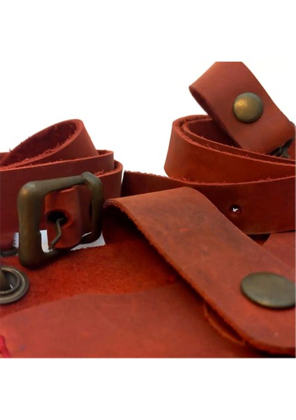 El Yapımı Hakiki Crazy Deri Telefonluk Kırmızı fiyatları