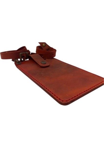 El Yapımı Hakiki Crazy Deri Telefonluk Kırmızı modelleri