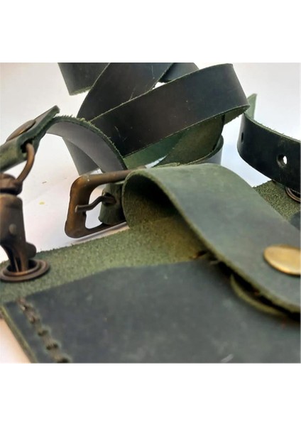 El Yapımı Hakiki Crazy Deri Telefonluk Yeşil fiyatları