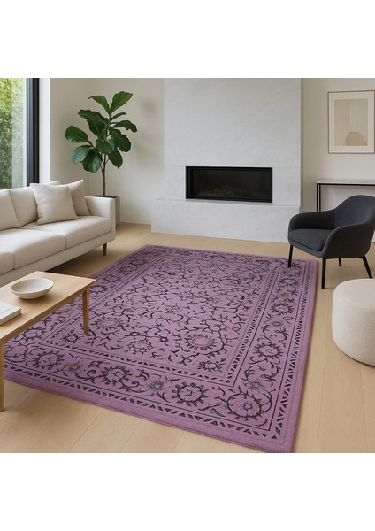 Agkhome Agkhome Modern Floral Özel Tezgah Dokuma Lavanta Halı 157X230 cm