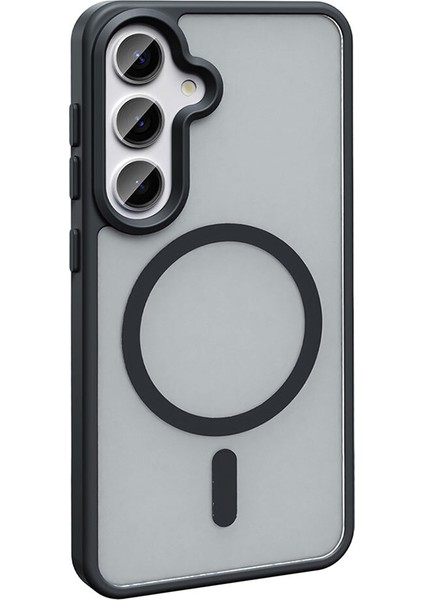 Galaxy S25 Fe Kılıf M-Safe Şarj Özellikli Mat Arka Yüzey Ata Sio Kapak - Derin Mor