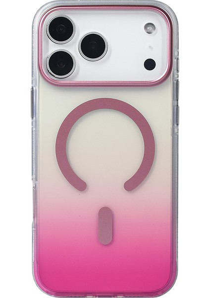 iPhone 17 Pro Max Kılıf M-Safe Şarj Özellikli Transparan Renk Geçişli Ata Toros Kapak - Siyah