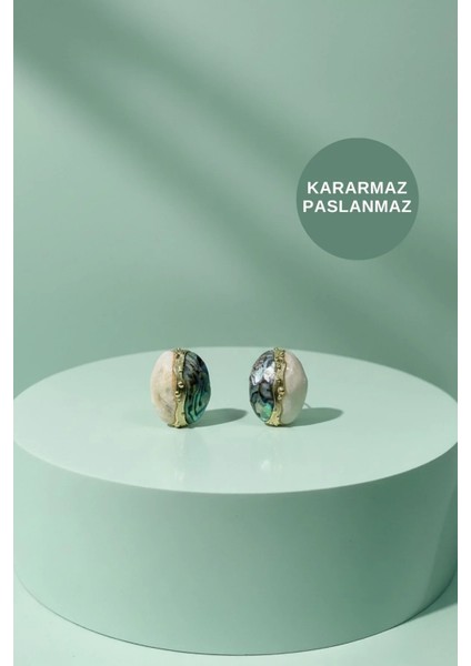 Antialerjik Suya Tere Dayanıklı Kararmaz Kadın Günlük Gece Düğün Için Zümrüt Taşlı Çelik Küpe