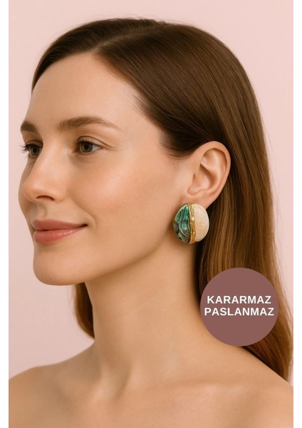 Antialerjik Suya Tere Dayanıklı Kararmaz Kadın Günlük Gece Düğün Için Zümrüt Taşlı Çelik Küpe fiyatları