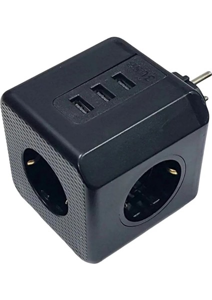 Akım Korumalı Siyah Priz 3 Soketli / 3xusb Girişli 10A 2500W modelleri
