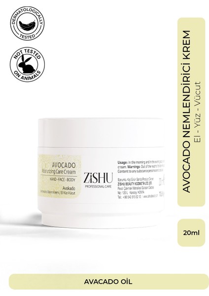 Avokado Nemlendirici El,yüz ve Vücut Kremi 20 ml