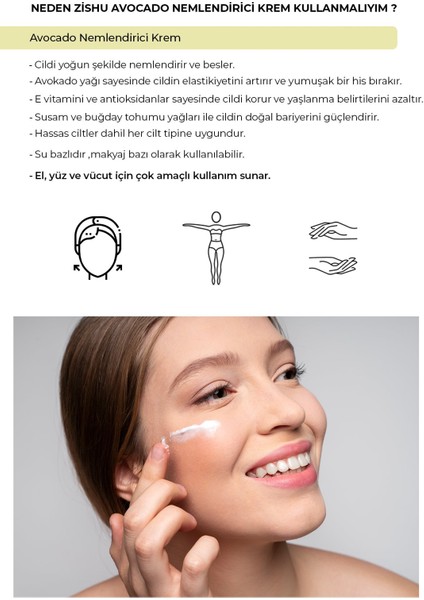 Avokado Nemlendirici El,yüz ve Vücut Kremi 20 ml modelleri