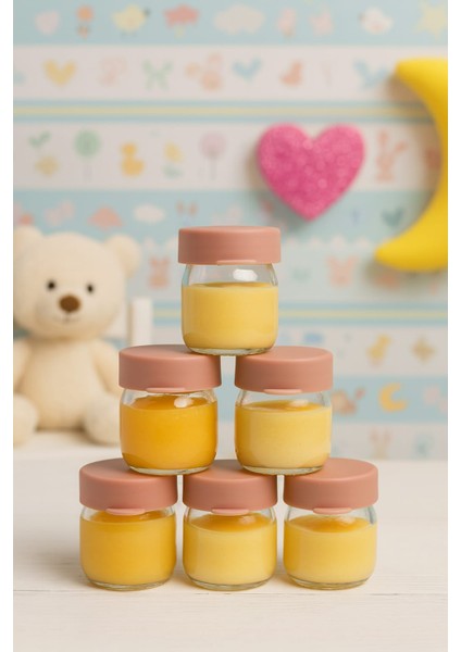 Sızdırmaz 41 ml 6lı Cam Kavanoz Bej