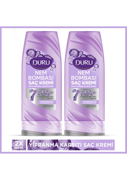 Nem Bombası Yıpranmış Saçlar Için Yoğun Onarıcı ve Nemlendirici Saç Kremi 2X385 ml