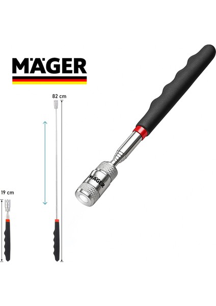 LED Işıklı Teleskopik Uzayabilen Manyetik Çelik Mıknatıslı Metal Toplama Çubuğu (19–82 Cm) modelleri