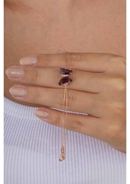 Ametist Taşlı Kelebek Gümüş Bileklik modelleri