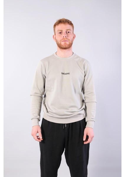 8553 Creative Baskılı O Yaka Sweat