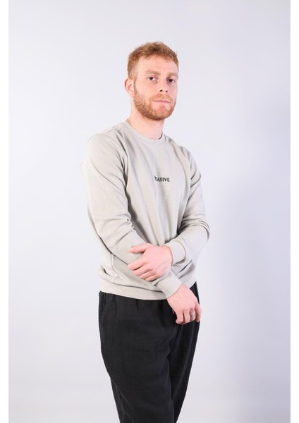 8553 Creative Baskılı O Yaka Sweat