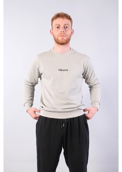 8553 Creative Baskılı O Yaka Sweat