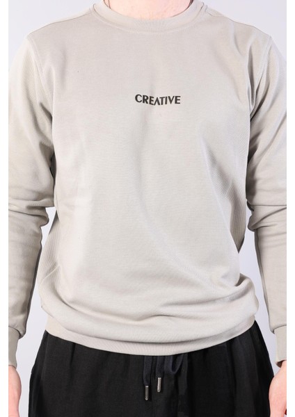 8553 Creative Baskılı O Yaka Sweat