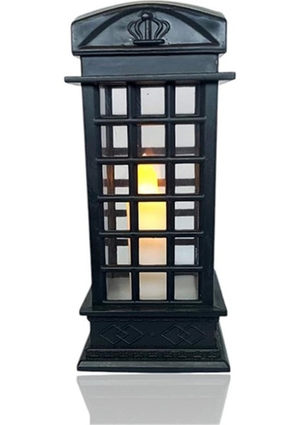 Londın Telefon Kulübesi Tasarımlı Dekoratif Ledli Işık Siyah modelleri