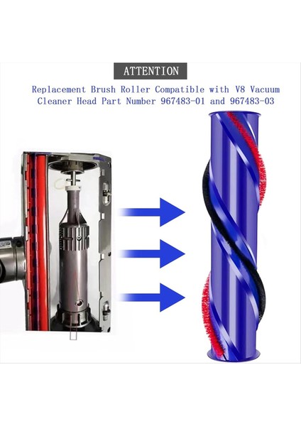 V8 Elektrikli Süpürge Doğrudan Tahrikli Elektrikli Zemin Parçası 967483-01, 967483-03 Için Silindir Fırça Değişimi (Yurt Dışından) modelleri