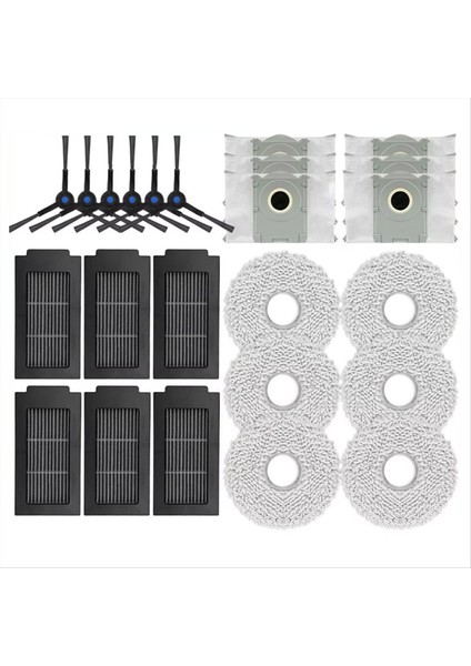 T50 Pro Omni Yedek Aksesuarları Yan Fırça Hepa Filtre Paspas Bezi Toz Torbası (Yurt Dışından)