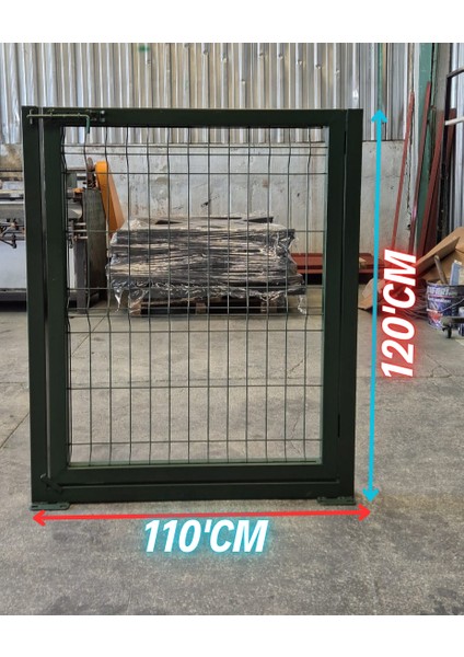 Yeşil Tel Çit Kapı - Panel Çit Tel Kapısı - Kanatlı Kapı (- 120 cm Yükseklik x 110 cm Eni -)