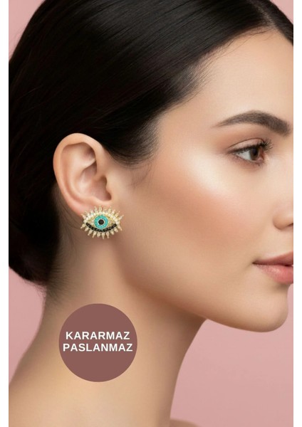 Antialerjik Suya Dayanıklı Kararmaz Kadın Günlük Gece Düğün Incili Zirkon Taşlı Halka Göz Çelik Küpe fiyatları