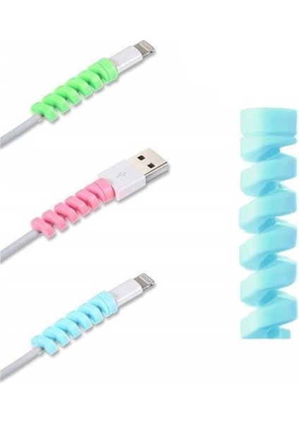 Buffer® 4lü Apple, Android Şaj Kablosu Koruyucu Silikon Spiral Yay Aparat modelleri
