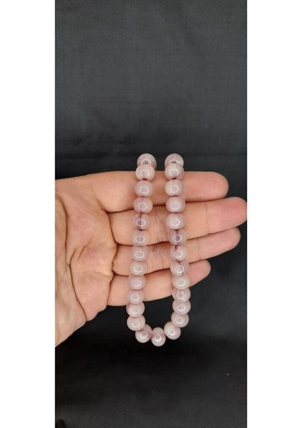 Çubuk Kehribar Tesbih Küre Kesim Beyaz Hamur T-323