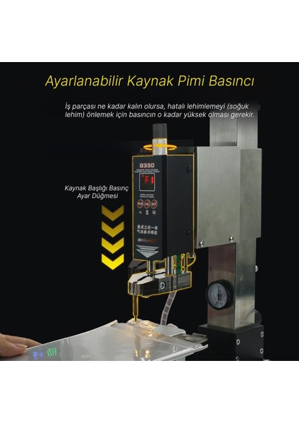 Glitter G350 Pnömatik Profesyonel Otomatik Pil Puntalama Kaynak Makinesi Kaynak Başlığı ve Kontrol Ünitesi Punto Makina fiyatları